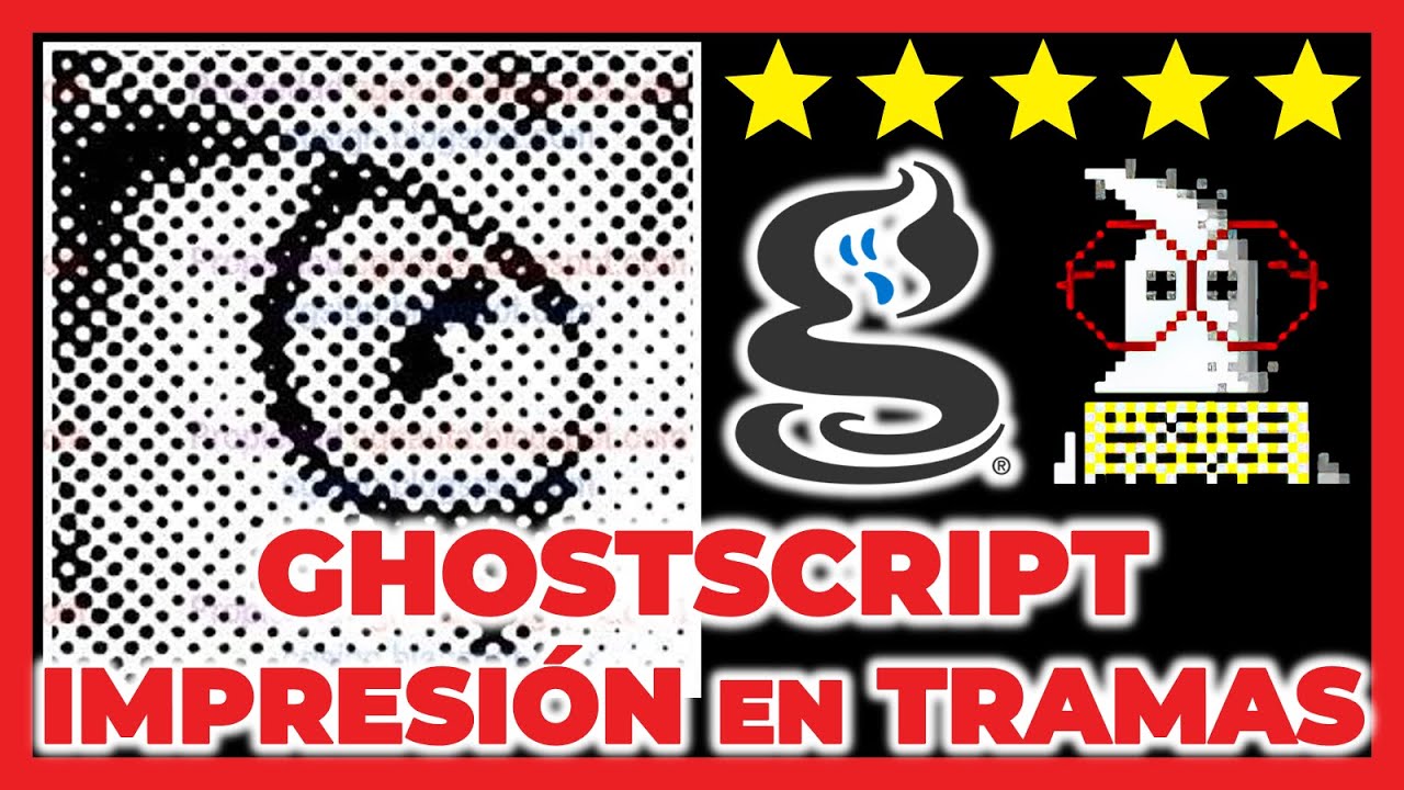 Postscript,y GS View diseña Tramas: Imprimir Tramas en Canson, monocromía, selección y cuatricomía