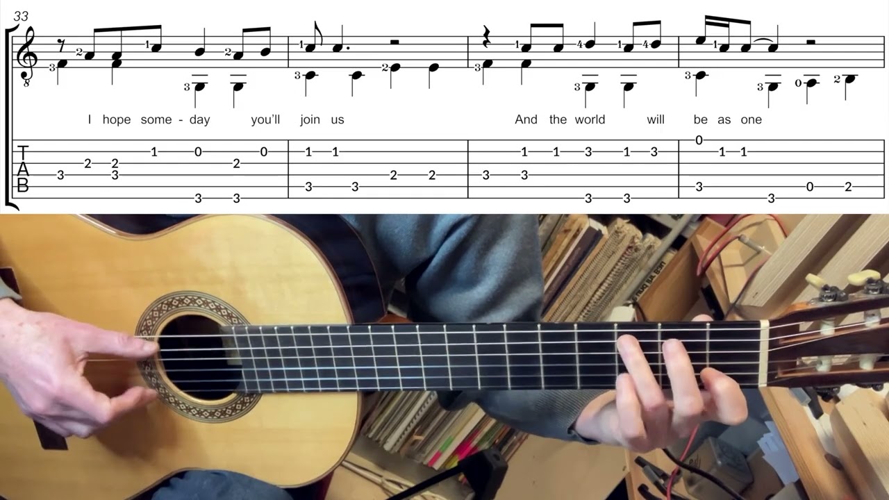 Imagine - John Lennon (Easy fingerstyle tutorial)