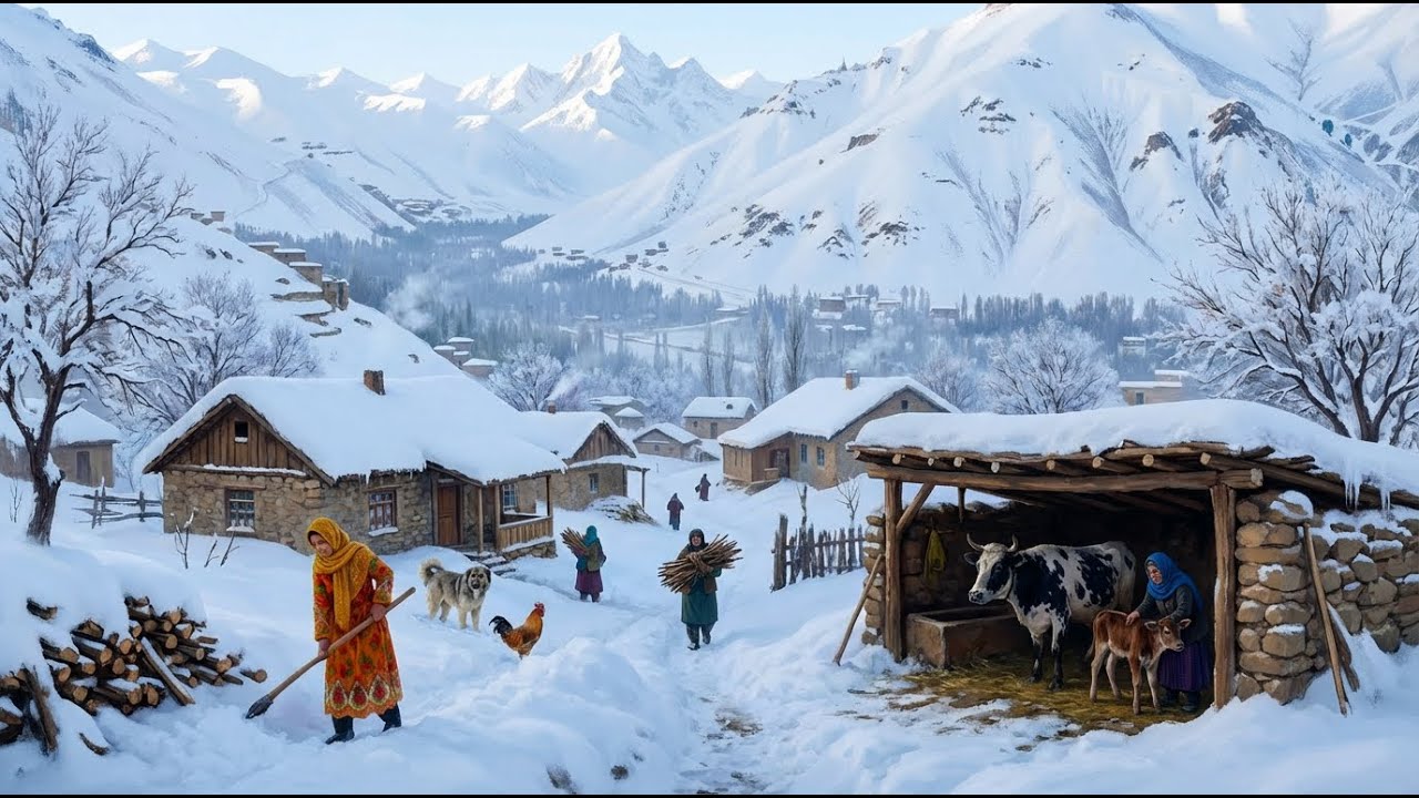 &minus;40&deg;C Snowy Village Days | Mountain Living During Winter Season