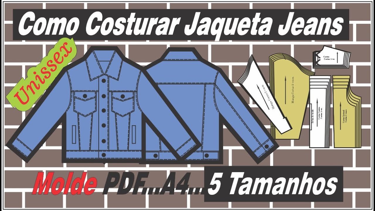 Como Costurar Jaqueta Jeans Unissex Passo a Passo