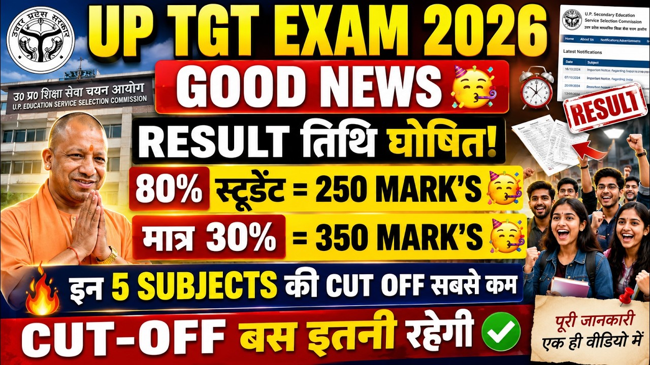 UP TGT Cut Off 2026 Live Analysis | Result Date | Safe Score Category Wise