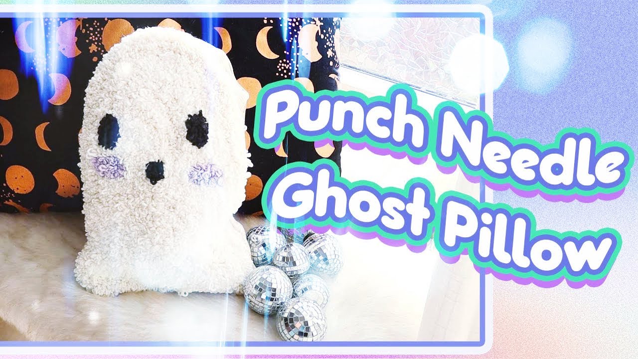 Learn How to Make a Punch Needle Pillow - Halloween Ghost Pillow - Beginner Friendly
