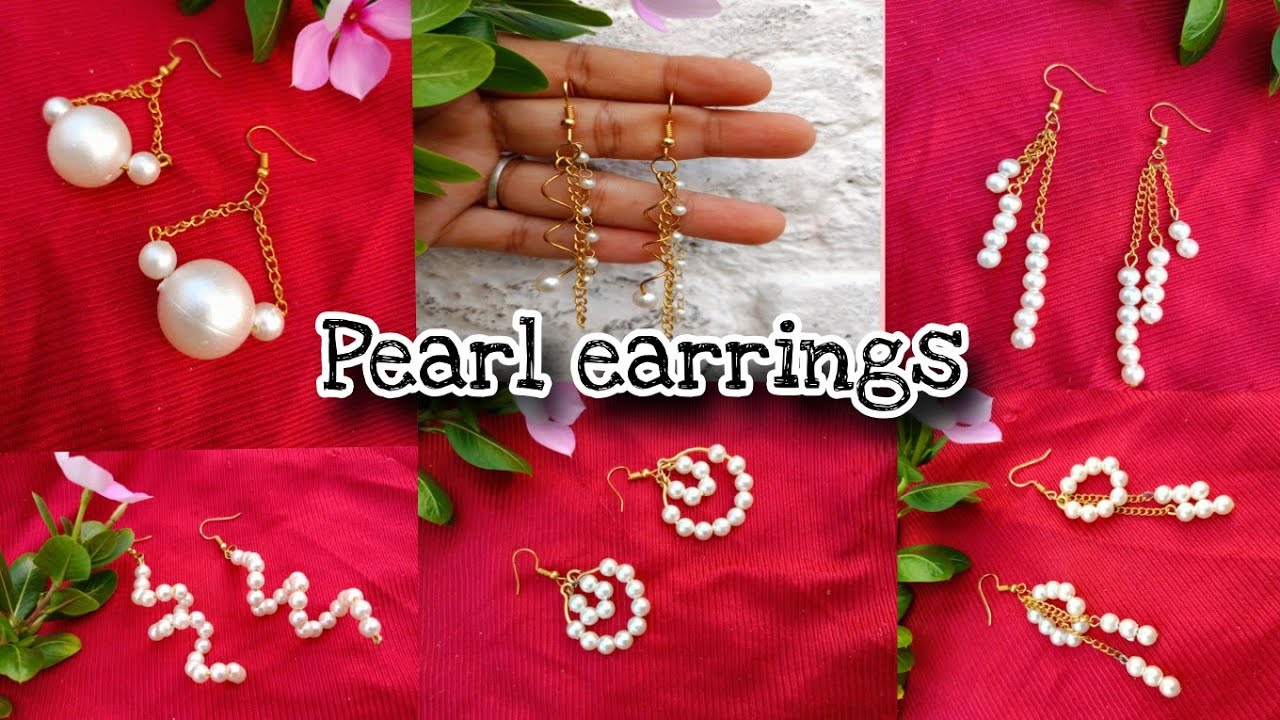 EARRINGS TUTORIAL........DIY Earrings/Earrings making idea/Pearl earrings making at home