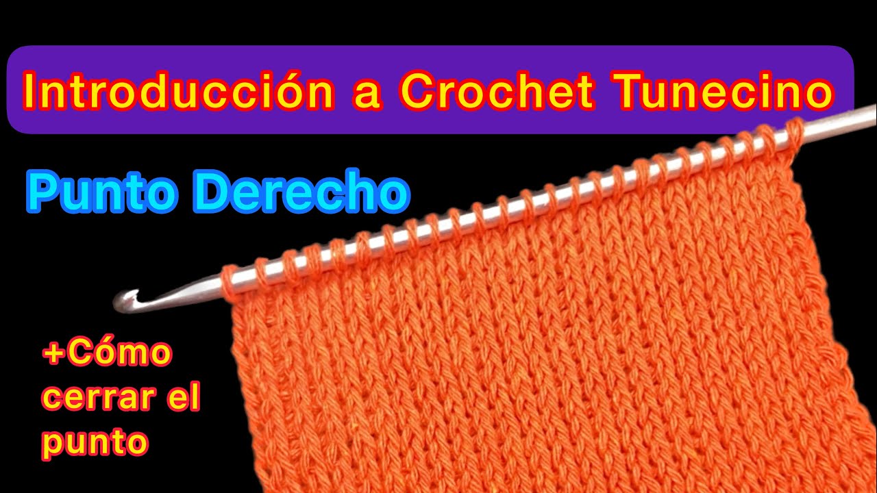 ✅Aprende a tejer Punto Tunecino DERECHO en CROCHET