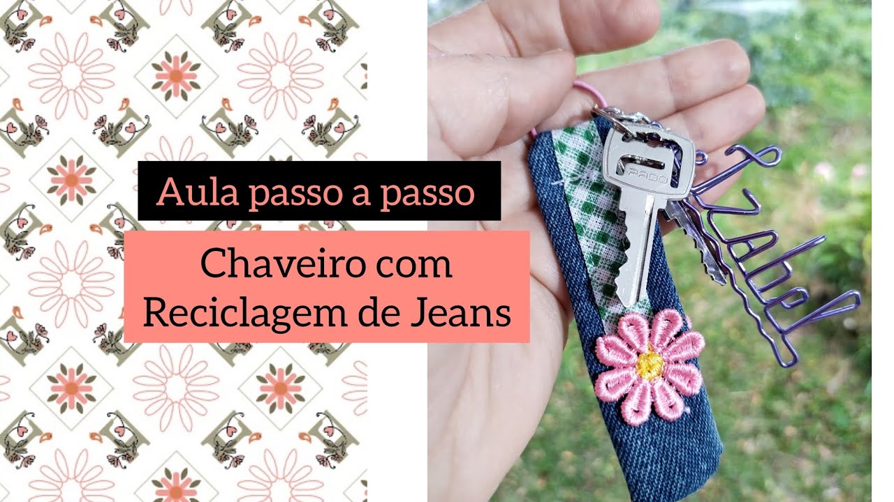 Chaveiro com reciclagem de jeans / aula passo a passo com @ArttesdaBel