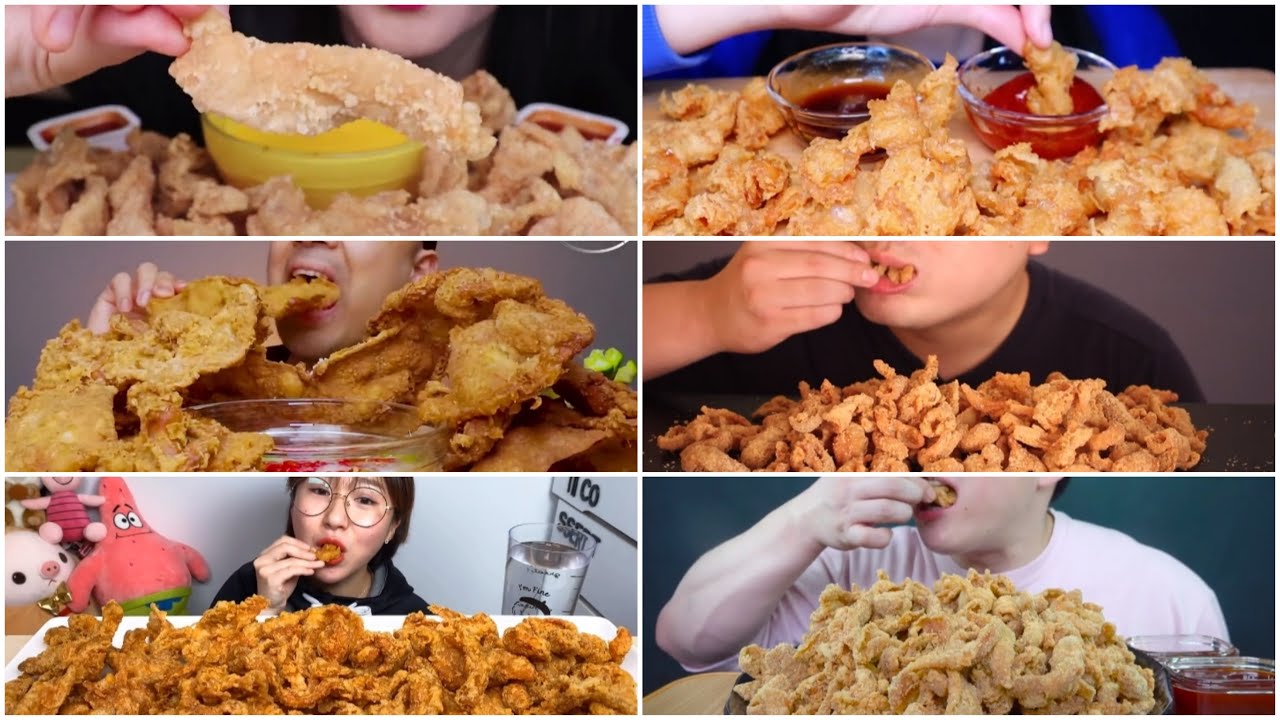 BEST ASMR MUKBANG CRISPY CHICKEN SKIN/ KULIT AYAM 🐔🤩🤤