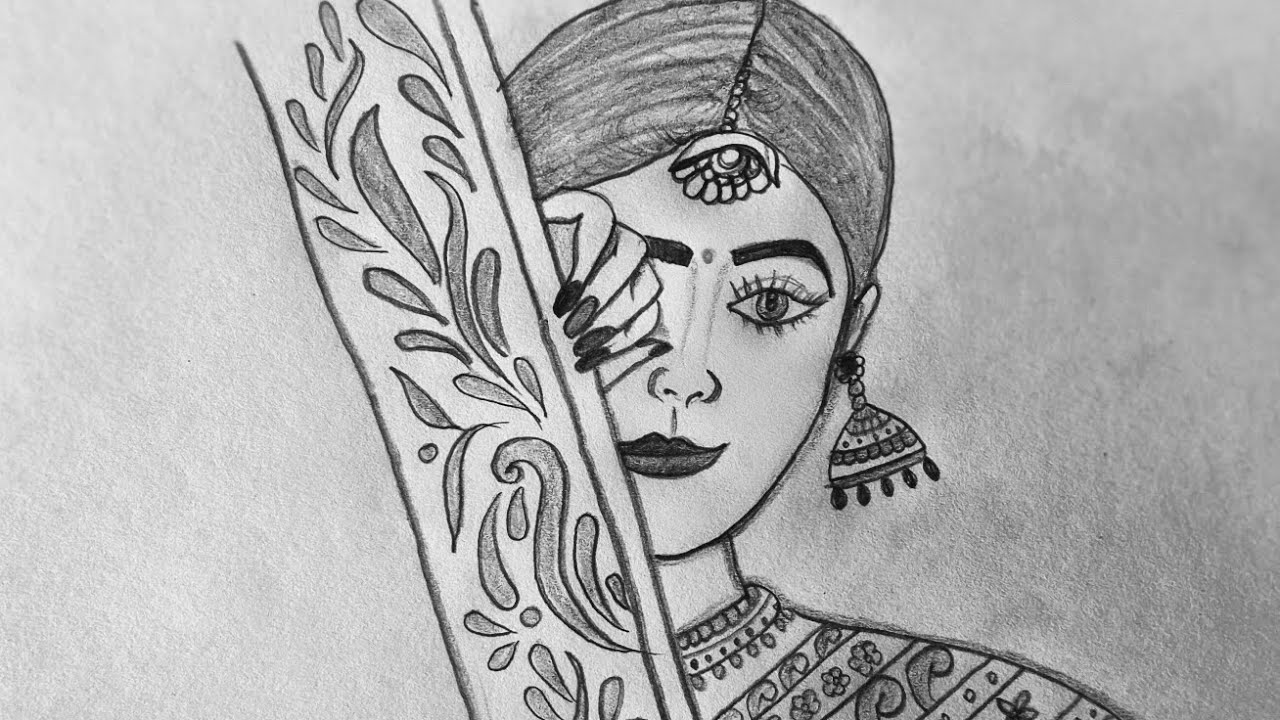 How to draw simple and Easiest women drawing tutorial || Easy women drawing ideas for kids ||Outline