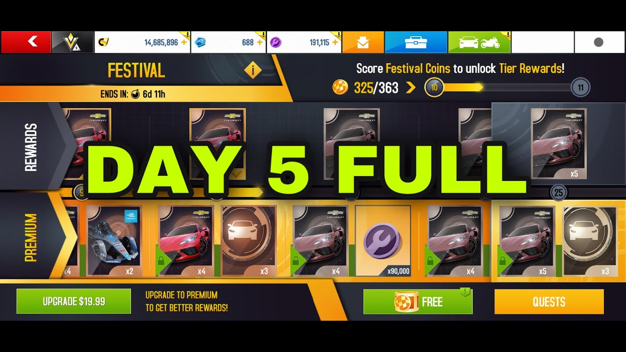 Asphalt 8, Day 5 Full, Chevrolet Corvette Stingray, Festival Check Out 😍👍