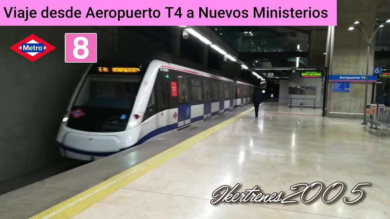 Viaje desde Aeropuerto T4 a Nuevos Ministerios | Metro de Madrid Línea 8