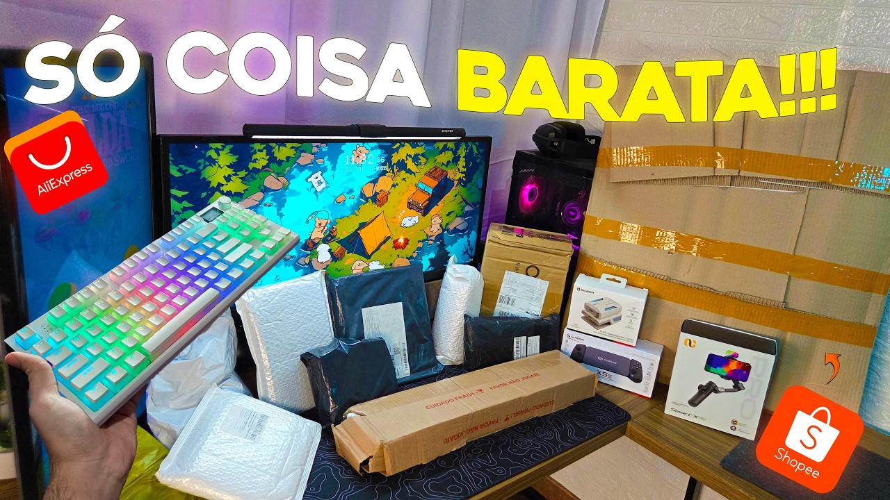 SÓ COISA BARATA! Mega Unboxing Das Melhores Promoções do AliExpress SHOPEE e mais