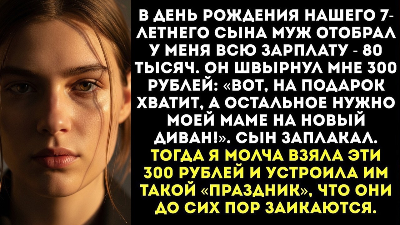 «Вот тебе 300 рублей на подарок сыну, а остальное отдай мне!» — муж отобрал у меня зарплату...