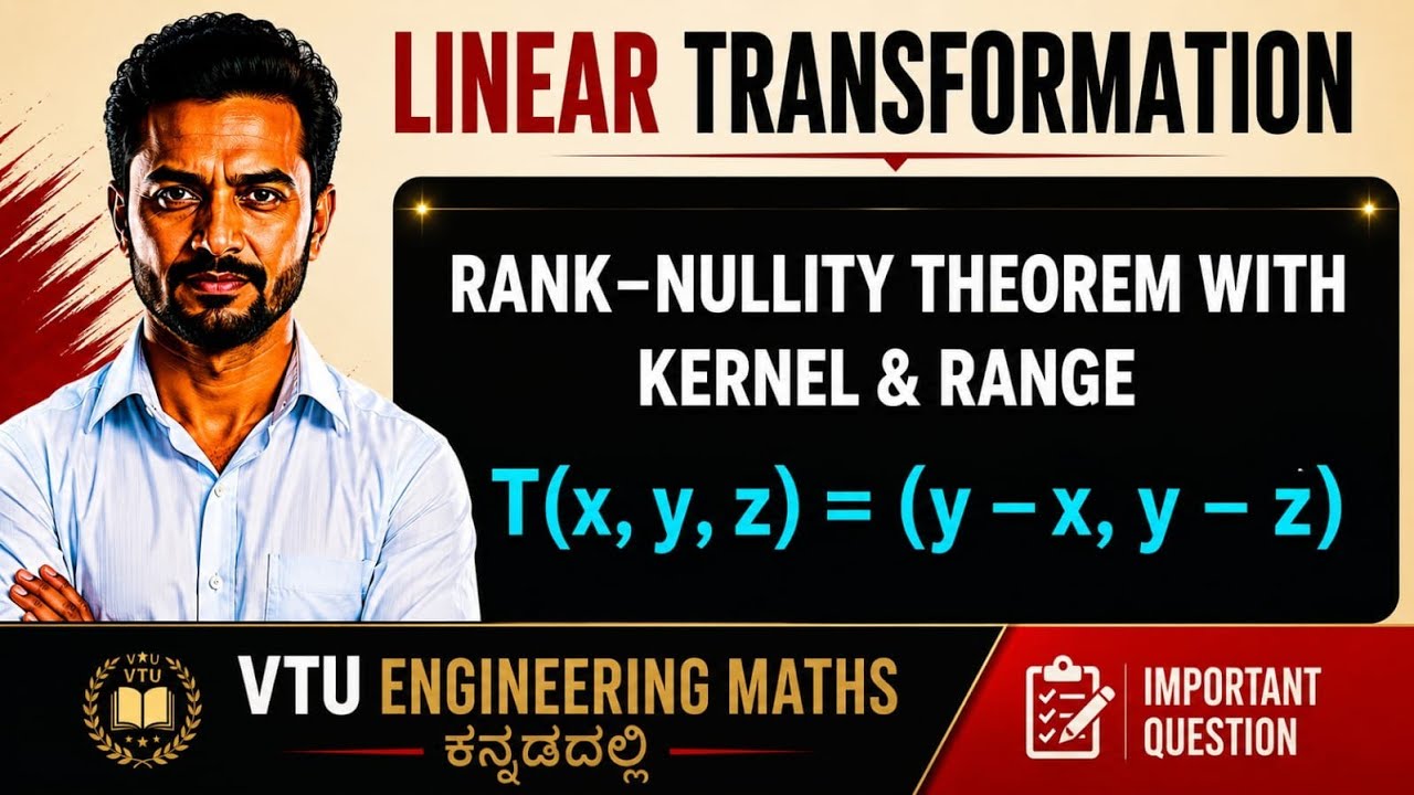 Rank nullity theorem | Linear Transformation | Part 1