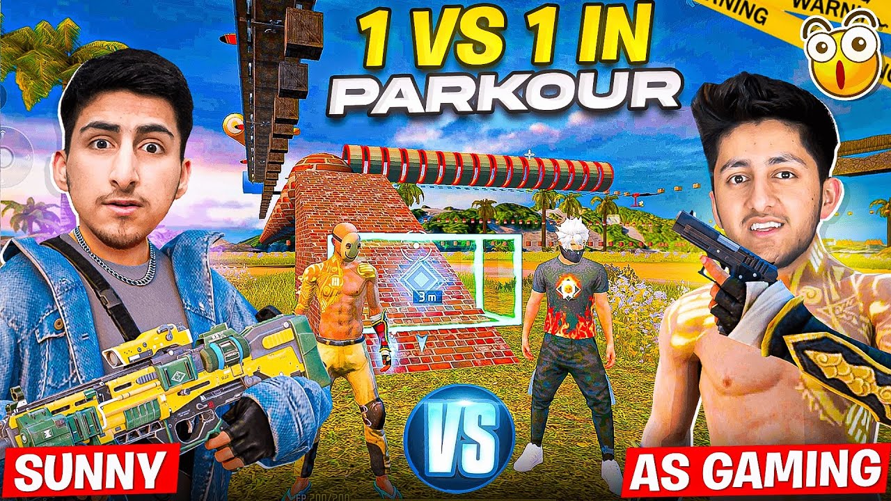 1 Vs 1 In Parkour With A_S Gaming🤣😂Super Hard Map - Free Fire India