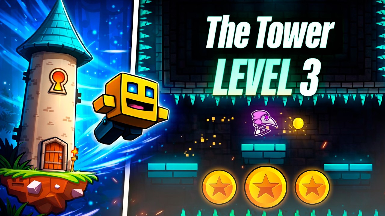 THE TOWER LEVEL 3 ALL COINS - GEOMETRY DASH [2.2]