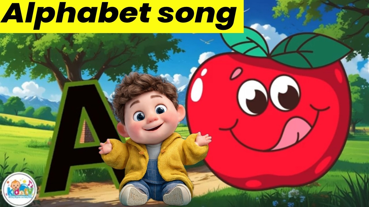 🎵 Буква А — яблоко 🍎 Фонетическая песенка с двумя словами. Звуки алфавита для детей 👶