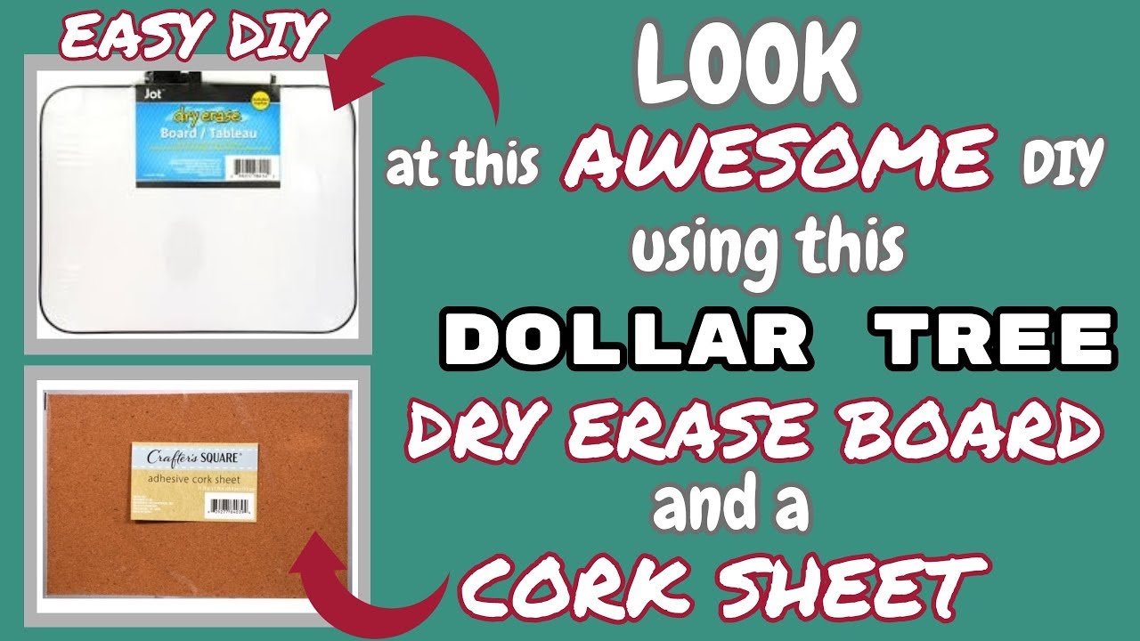 LOOK what I do with this Dollar Tree DRY ERASE BOARD and a CORK SHEET | EASY DIY