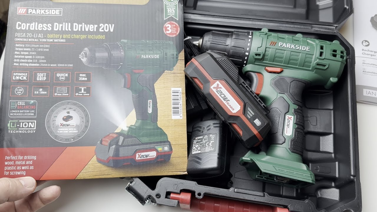 PARKSIDE® 20 V Akku-Bohrschrauber »PBSA 20-Li A1«, Akku und Ladegerät