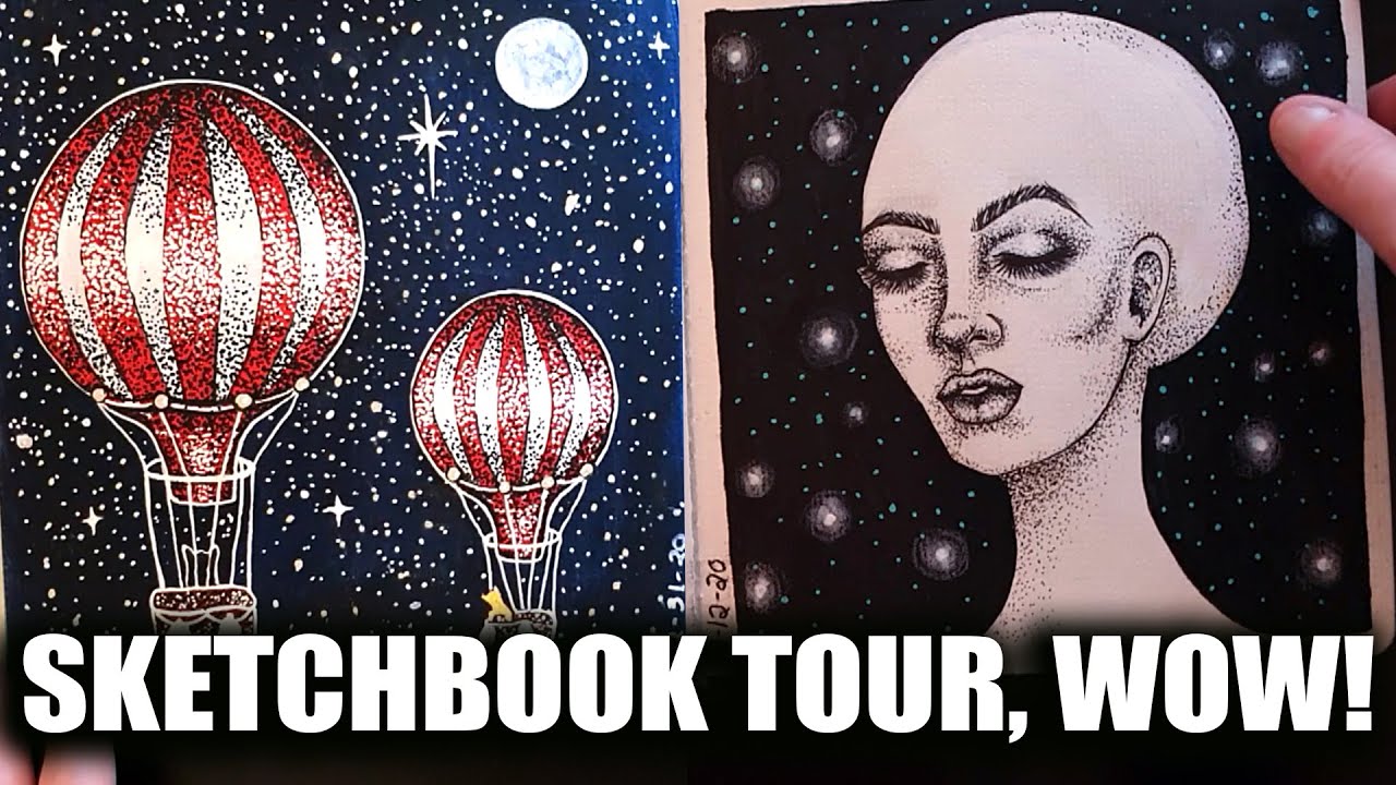 FINISHED Sketchbook Flip Through - No Talking/Commentary
