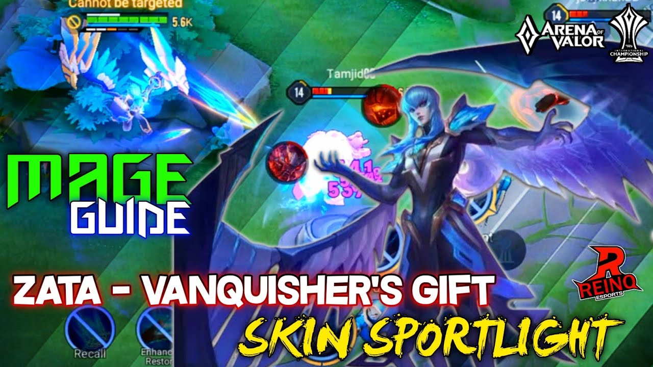AoV : Zata - Vanquisher's Gift Tutorial & Gameplay Highlight Montage | Mage Guide | AIC Theme Skin