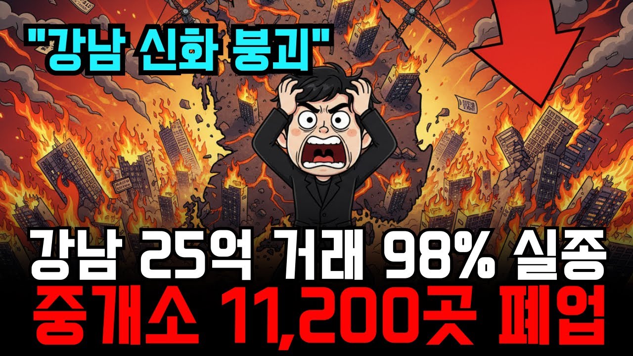 현금부자 불패라더니 강남 25억 초과 거래 -98% 실종... 11,200명 중개사 탈출은 우연이 아닙니다