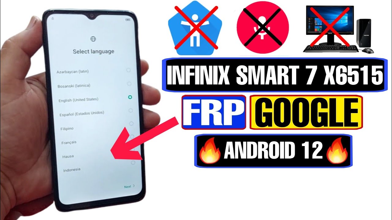 Infinix Smart 7 FRP Bypass Android 12 2023 | Infinix Smart 7 X6515 Google Account Bypass Without PC