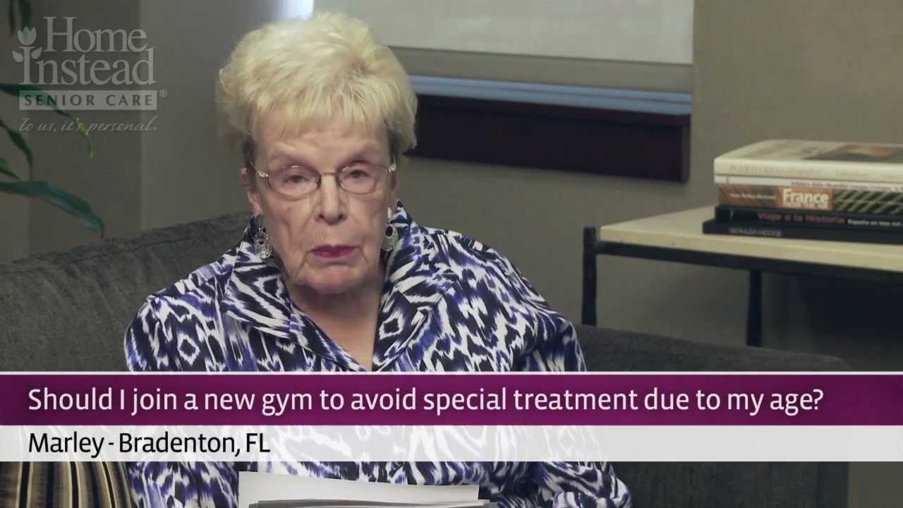 Seniors at the Gym - Laughing with Mary