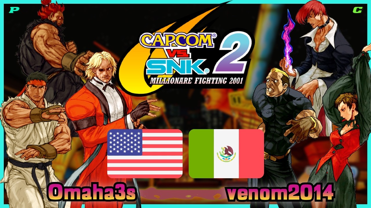 Capcom Vs. SNK 2 || Omaha3s 🇺🇸 VS 🇲🇽 venom2014 || FLYCAST FIGHTCADE 2