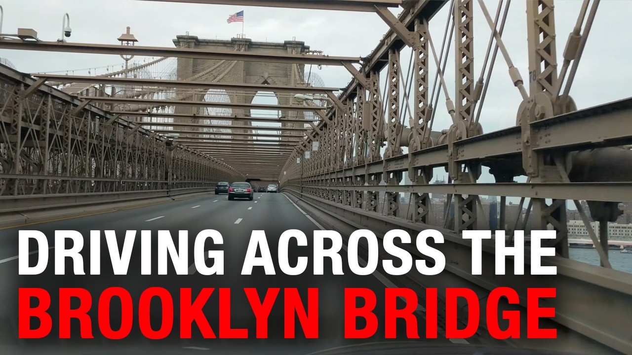 Driving across the Brooklyn Bridge (4K)