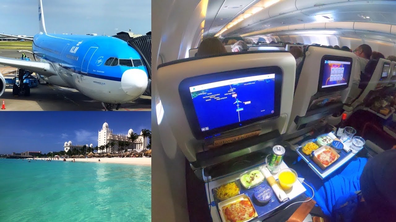 Amsterdam - Aruba KLM Airbus A330-200 New Economy Class (PH-AOA)