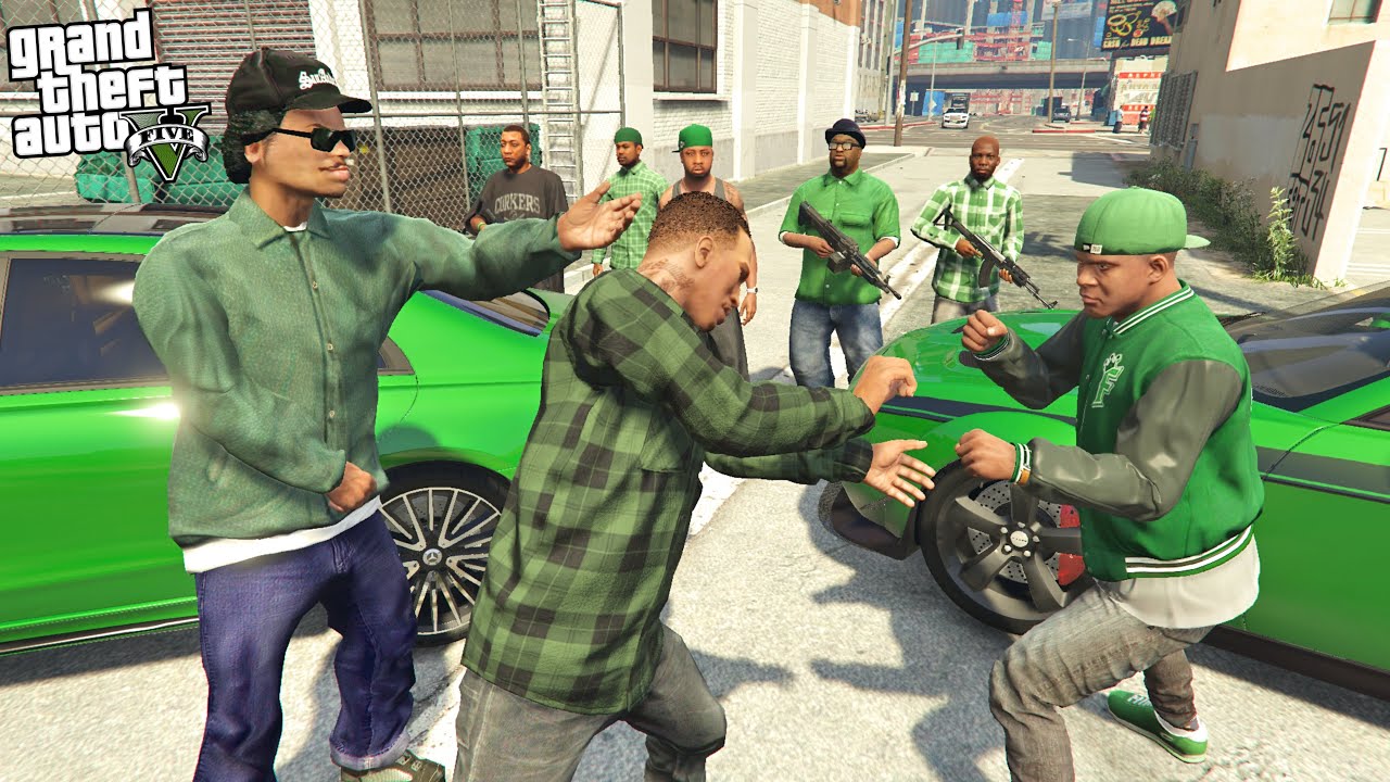FRANKLIN FIGHTS RYDER FROM SAN ANDREAS IN GTA 5!!!