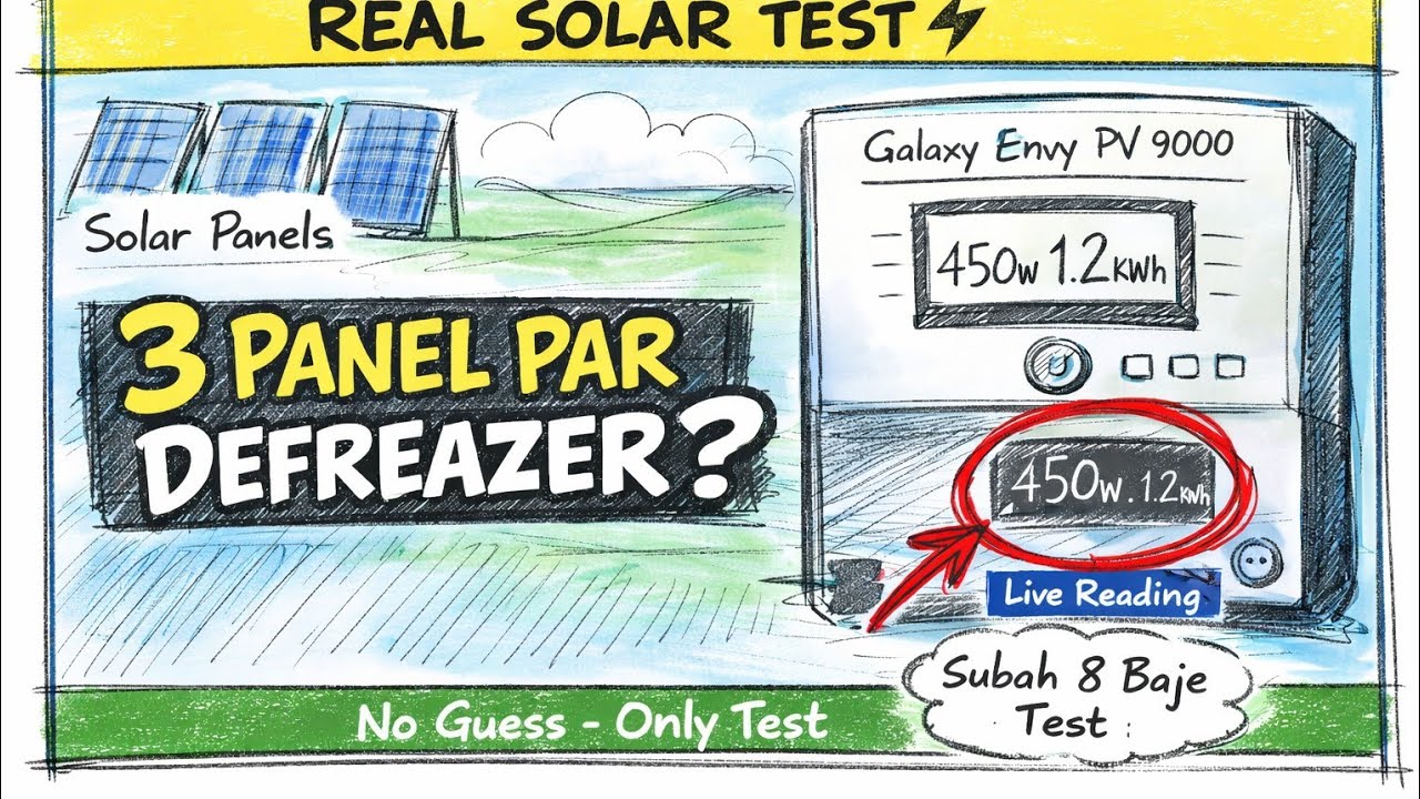 Galaxy Envy PV 9000 Real Test | Wapda Sharing + 3 Panel Morning Load Check