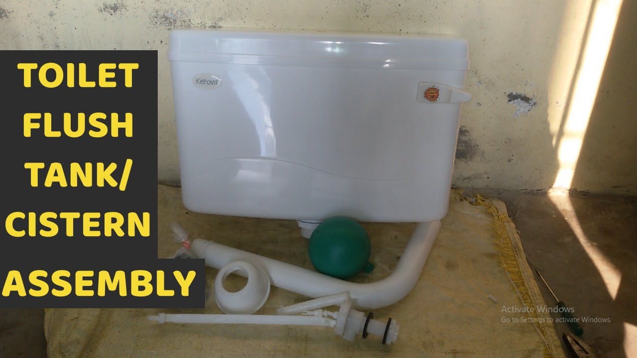 How to assemble toilet flush tank/cistern | open flush tank assembly (kerovit)