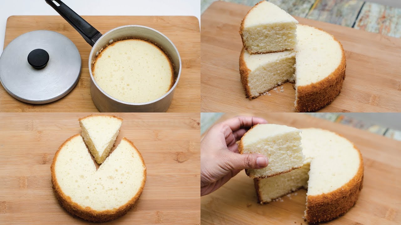 SUPER SPONGE CAKE IN SAUCEPAN l VANILLA CAKE l EGGLESS & WITHOUT OVEN