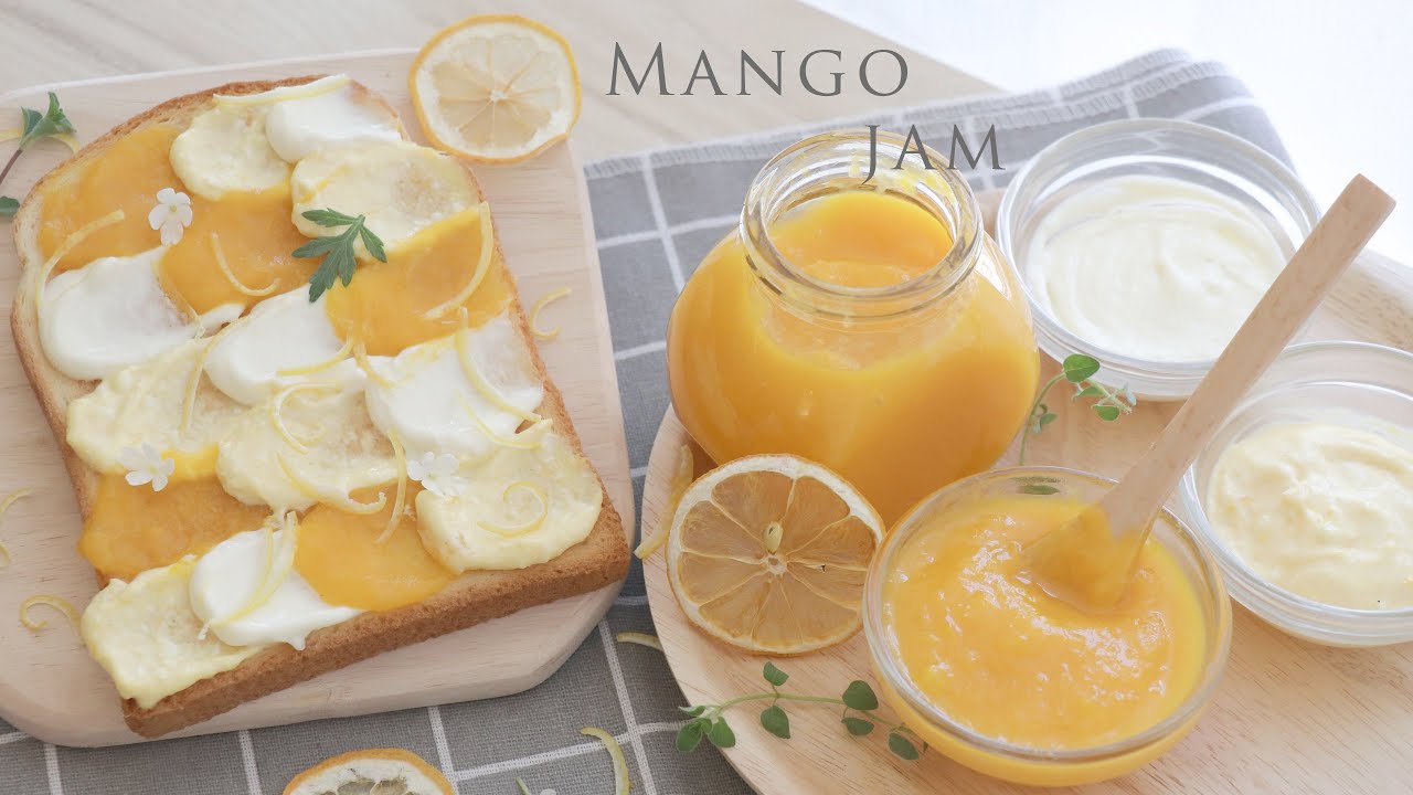 做出金黃色澤的 自製芒果果醬 無加糖 滿滿芒果香！Mango Jam マンゴージャム