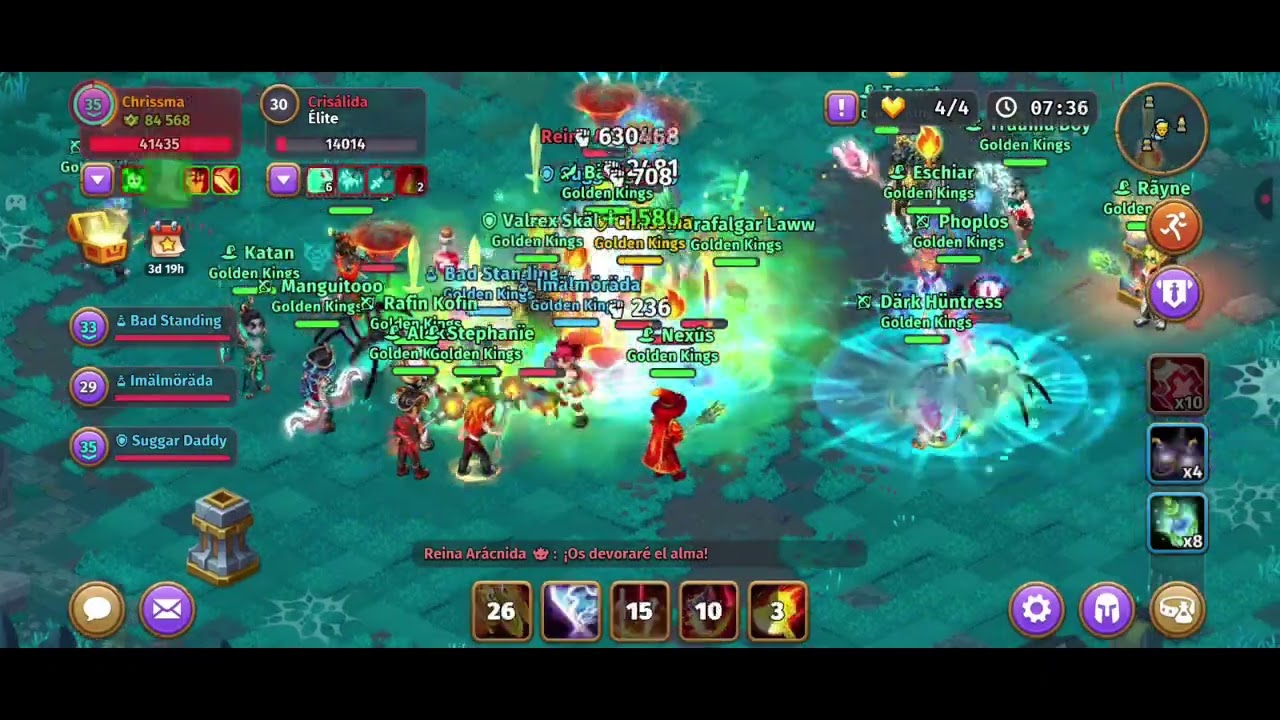 🔥​​​ Skylore - 🕷️​🕸️​​​BOSS REINA AR&Aacute;CNIDA LV 14🕷️​🕸️​​​​​​( CAZA de Gremio) -GAMEPLAY💎Golden Kings💎