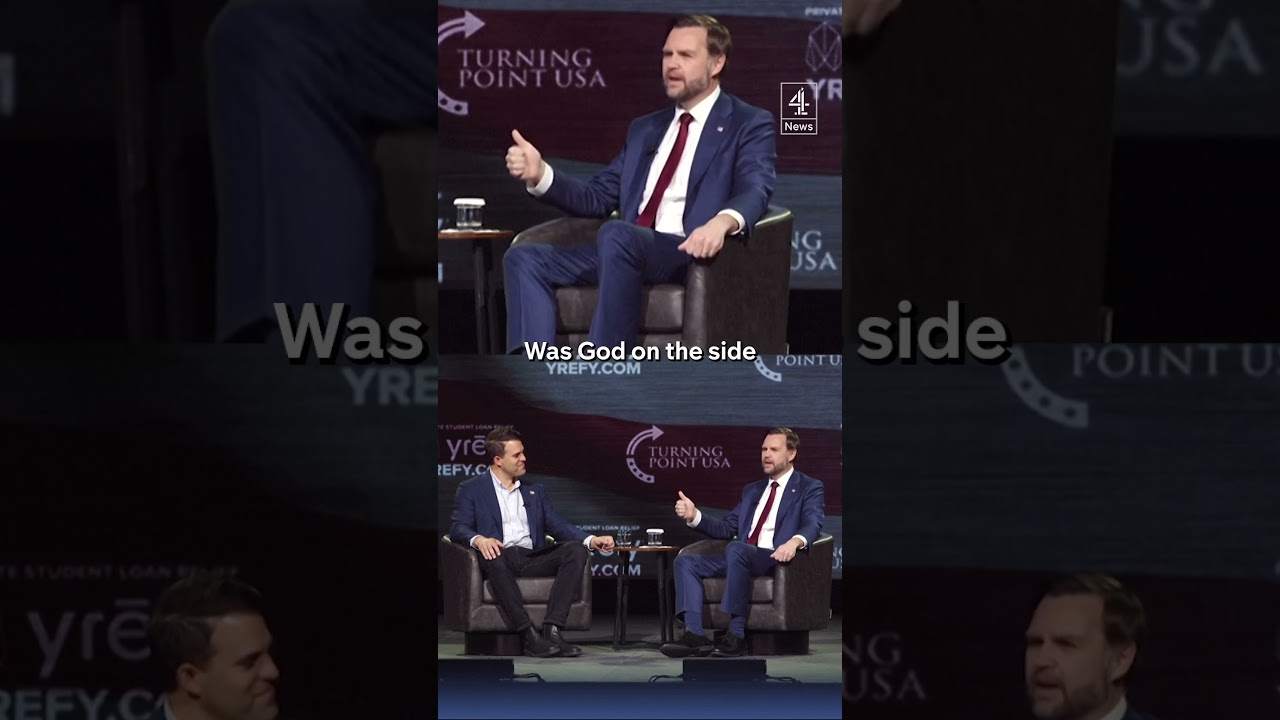 JD Vance heckled as he 'disagrees' with Pope
