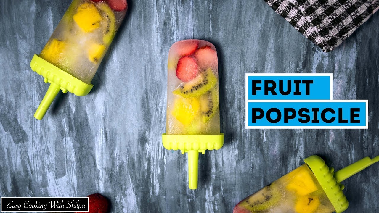 Fruit Popsicle Recipe | Strawberry Kiwi Pineapple Ice Popsicle | Homemade Ice Popsicle | ECWS