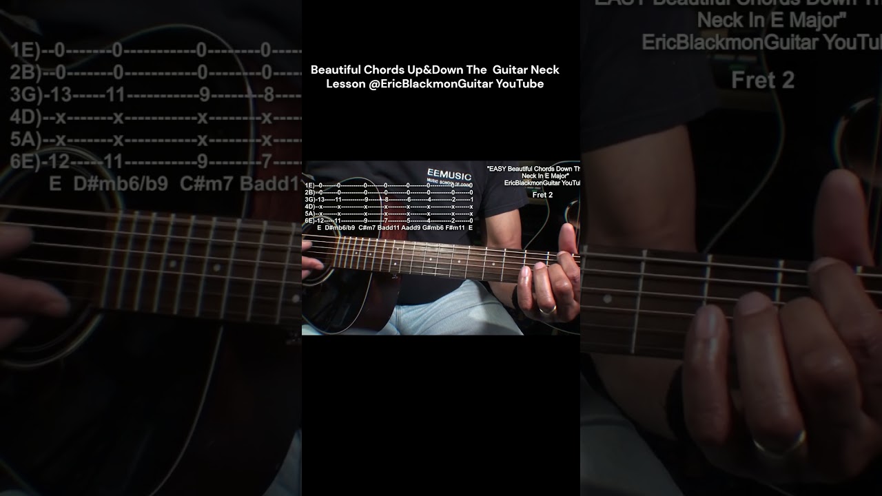 EASY Guitar Chords Up The Guitar Neck LESSON @EricBlackmonGuitar