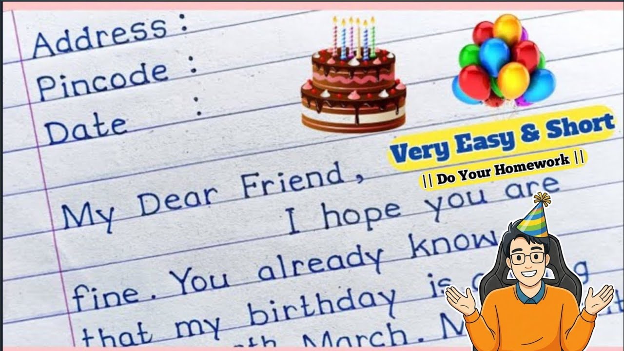 Write a letter to your Friend inviting him/her On your Birthday// Letter writing//#letterwriting