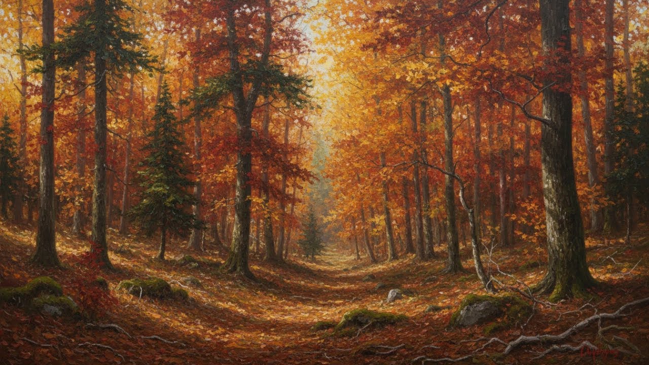 Autumn Frame TV Art #03 – Path in Fall | 4K Frame TV Art