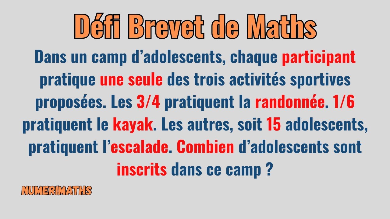 🎯 Un problème de fractions qui piège au brevet !
