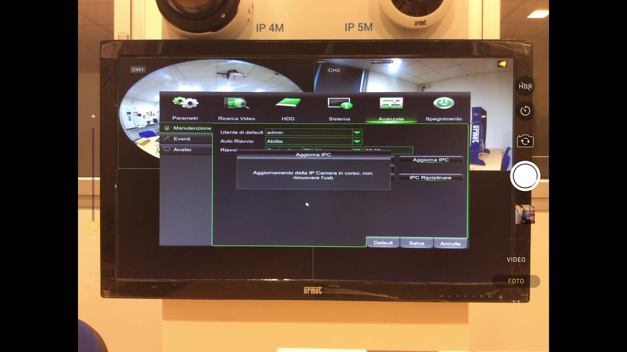 Urmet Tvcc IP NVR POE
Non tutte le Telecamere sono collegate direttamente all' NVR.