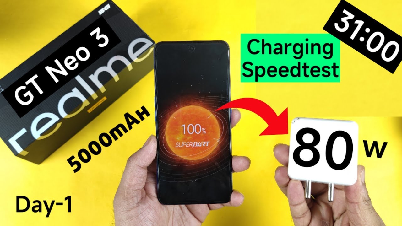 Realme GT Neo 3 80w Charging Speedtest Day-1 Shocking Results OMG 😱 in 30mins