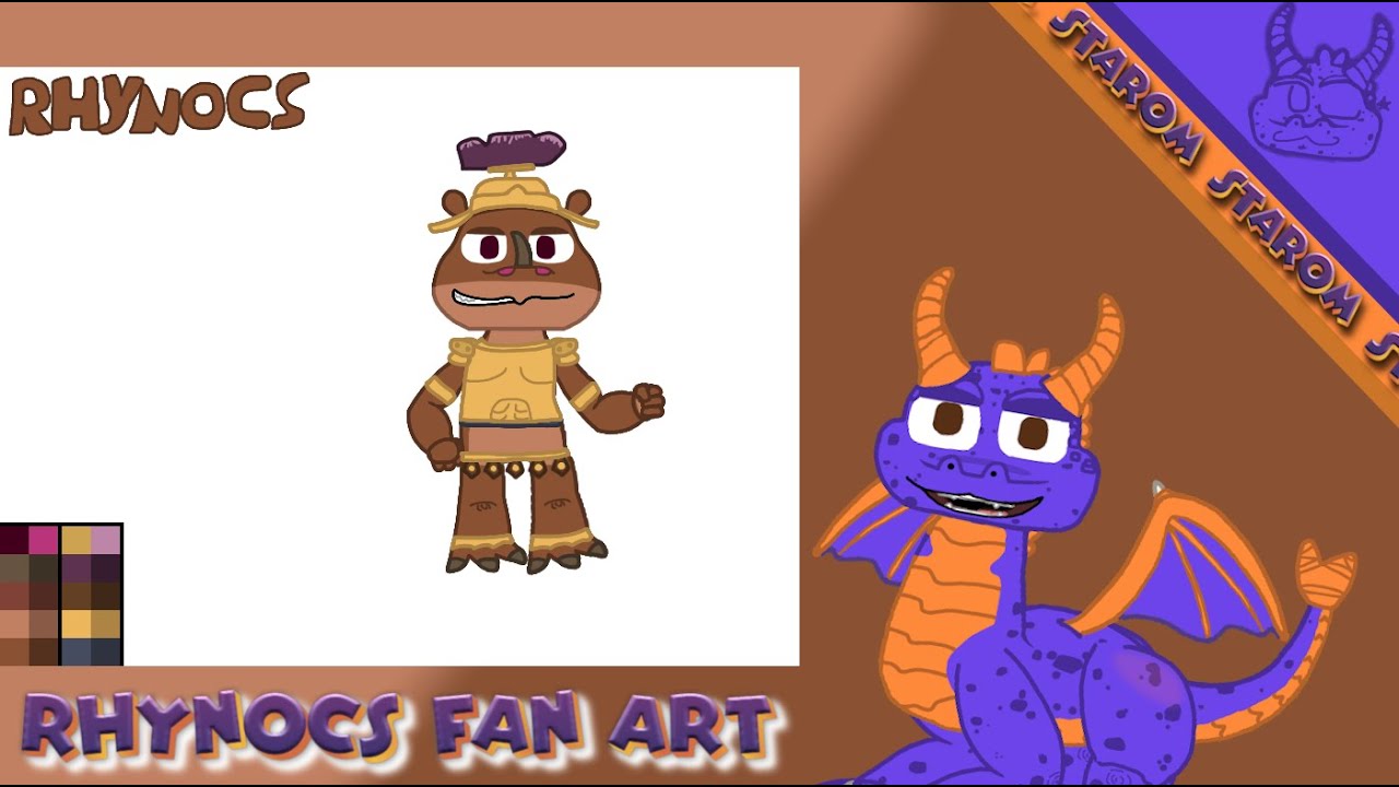 Creating artwork of the Rhynocs, which are enemies from the game Spyro 3 #spyro