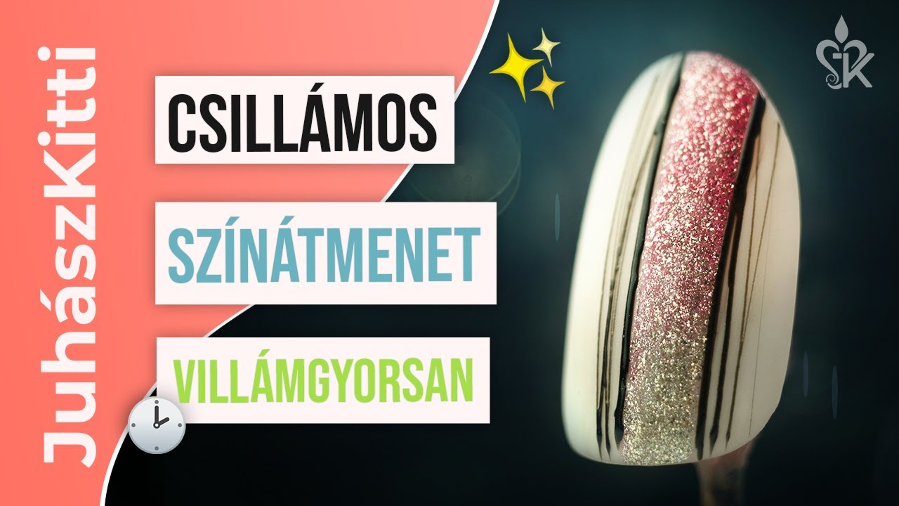 Csillámos Színátmenet Percek Alatt [Villámgyors Csillámos Ombre] (Műköröm Díszítés)