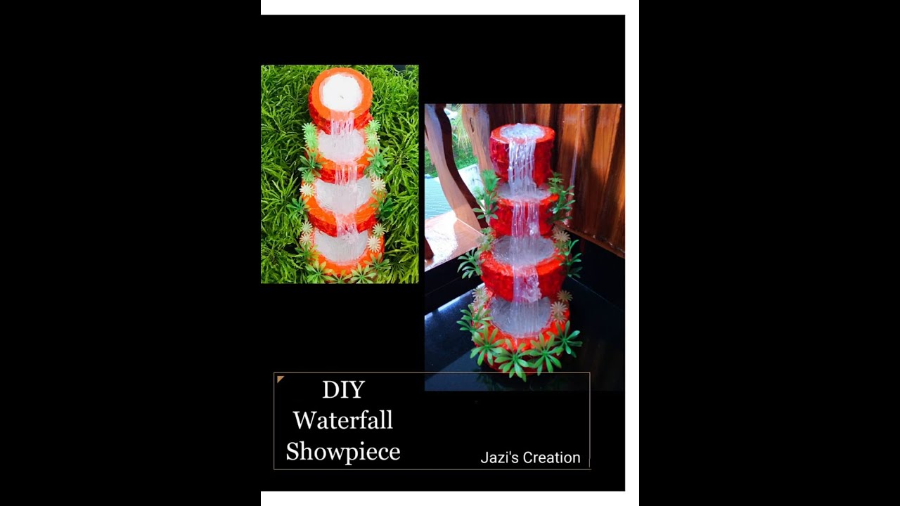 Waterfall Showpiece || DIY || How to make waterfall Decoration || Jazi's Creation