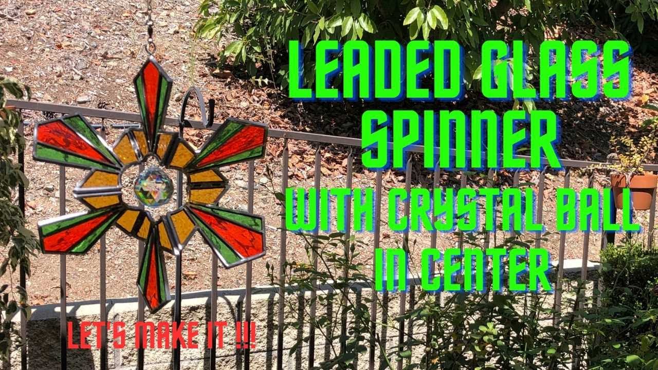 Leaded Glass Spinner with Crystal Ball in center!!