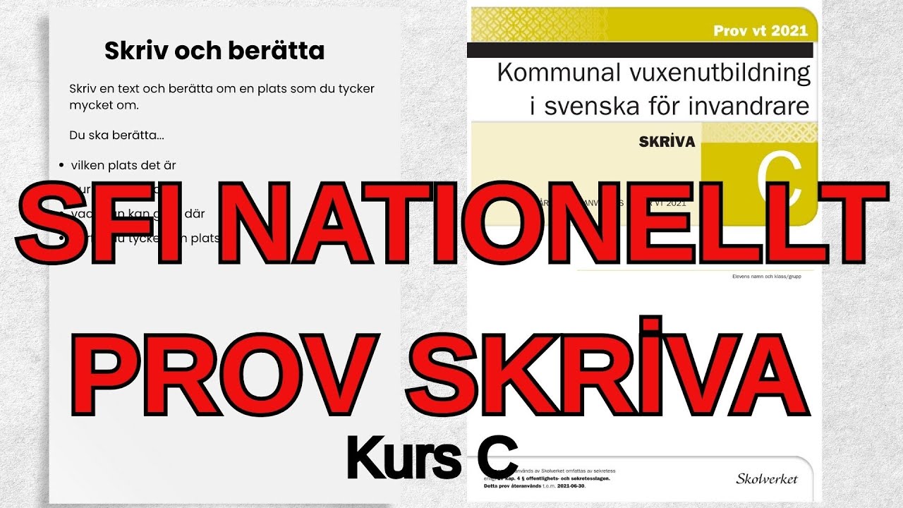 SFI NATIONELLT PROV SKRIVA kurs C - Övning