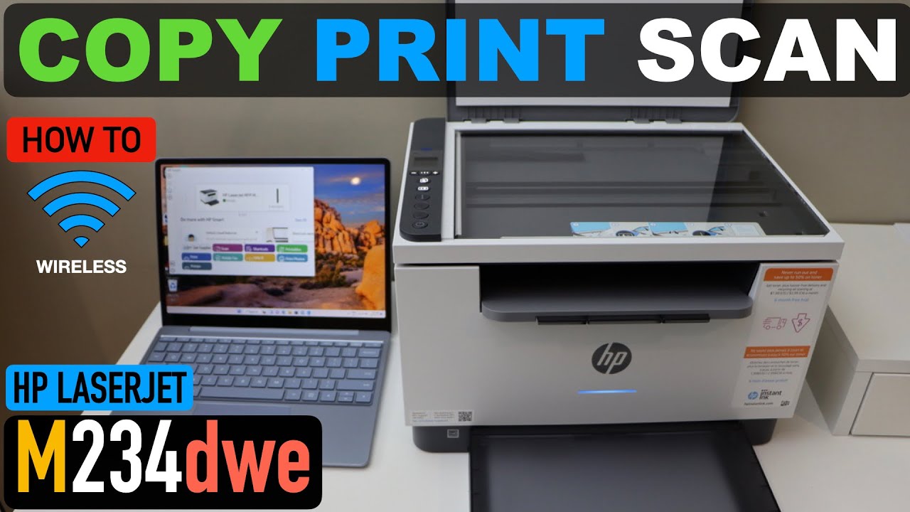 HP LaserJet M234dwe Scanning, Printing & Copying.