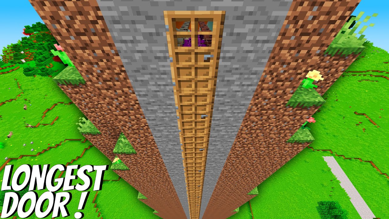 I found a LONGEST DOOR  in Minecraft ! What's inside the SECRET DOOR ? BEST VIDEO FOR 2022